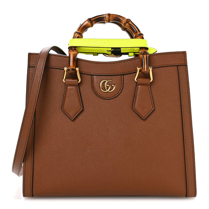 Gucci Wonka Grain Calfskin Small Diana Tote Bag Cuir Yellow Fluo 1 of 11