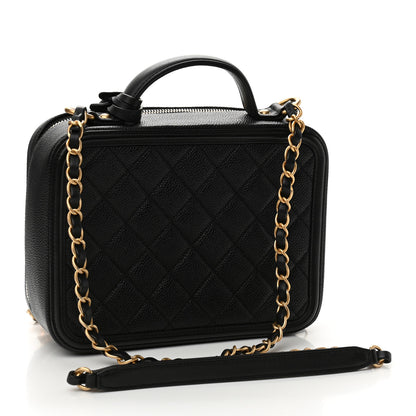 Chanel Caviar Quilted Medium CC Filigree Vanity Case Black 3 of 11