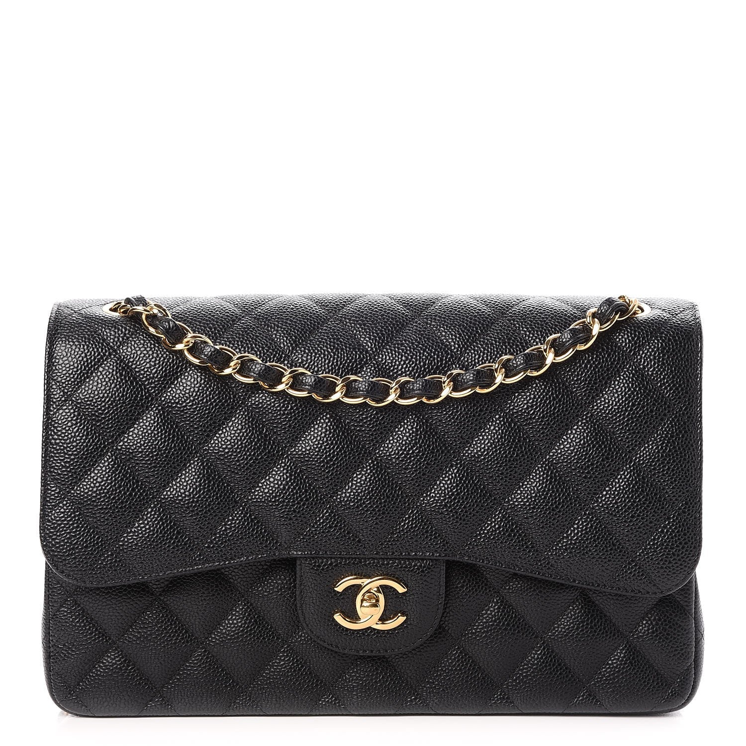 Chanel Caviar Quilted Jumbo Double Flap Black 1 of 8