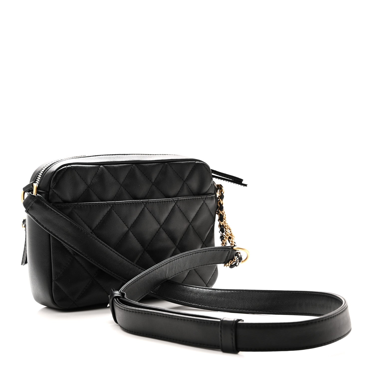Chanel Calfskin Quilted Large Camera Case Black Black 3 of 10