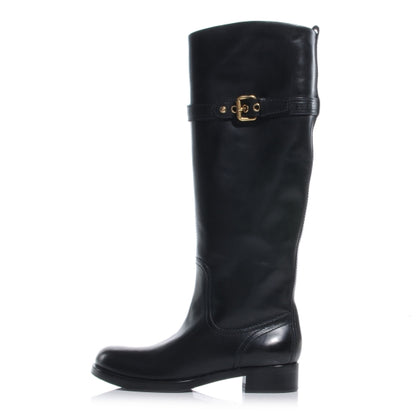Louis Vuitton Leather Susan High Flat Black Boots 36.5 1 of 7