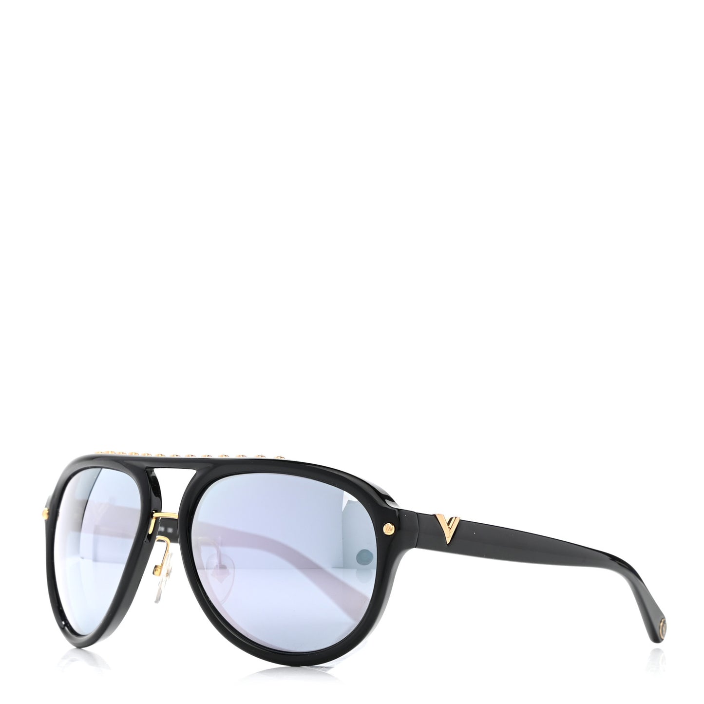 Acetate Aviator Serpico Studded Sunglasses Z2357E Black