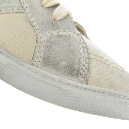 Saint Laurent Distressed Canvas Smoking Forever High Top Sneakers 40.5 Milk Panna 8 of 13