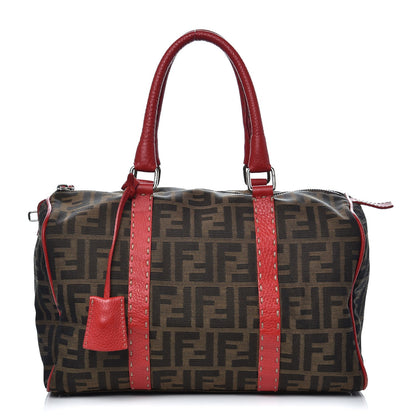 Fendi Zucca Cuoio Romano Selleria Medium Boston Tobacco Rosso Scuro 1 of 9