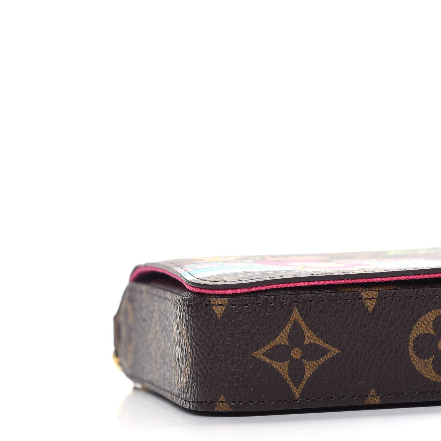 Louis Vuitton Monogram 2021 Christmas Animation Hollywood Pochette Felicie Chain Wallet Fuchsia 8 of 9