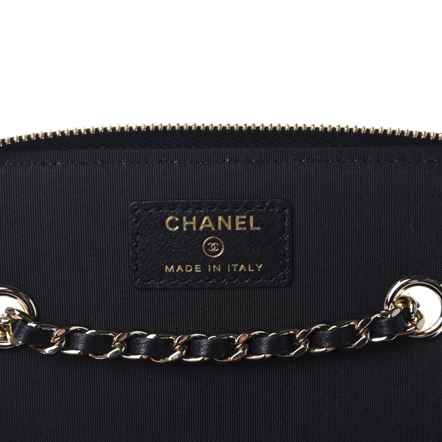 Chanel Raffia Jute Striped Small Vanity Case With Chain Black Beige 8 of 11