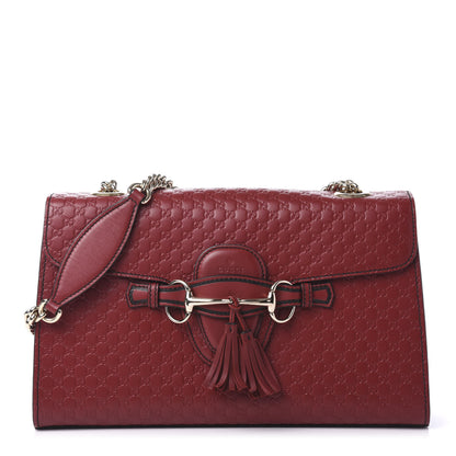Gucci Microguccissima Medium Emily Chain Shoulder Bag Red 1 of 10