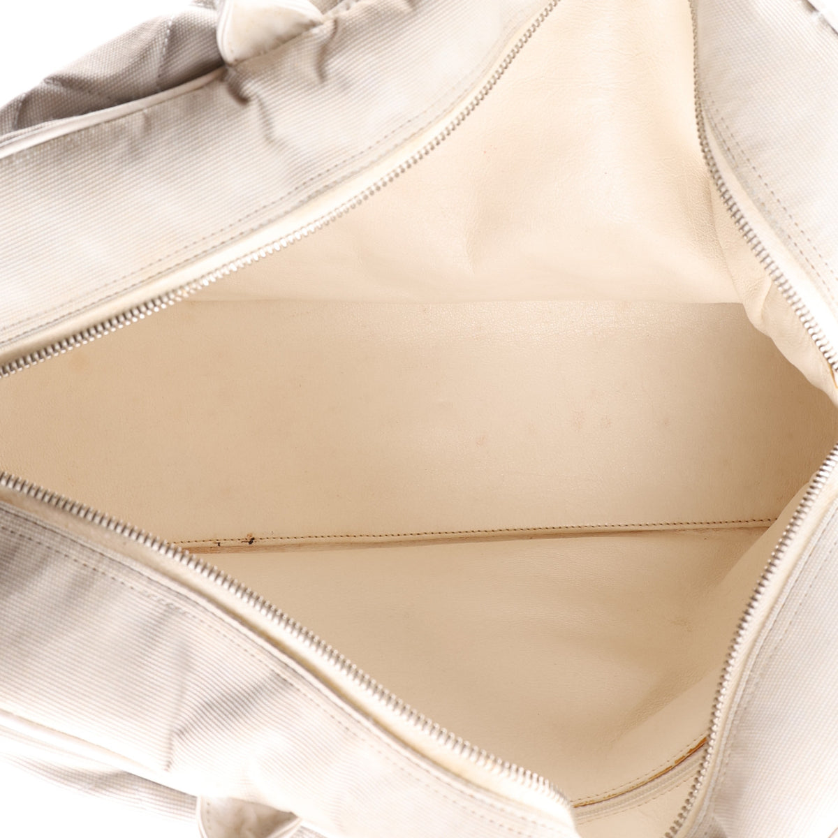 Canvas Quilted Logo Bowler Bag Grey