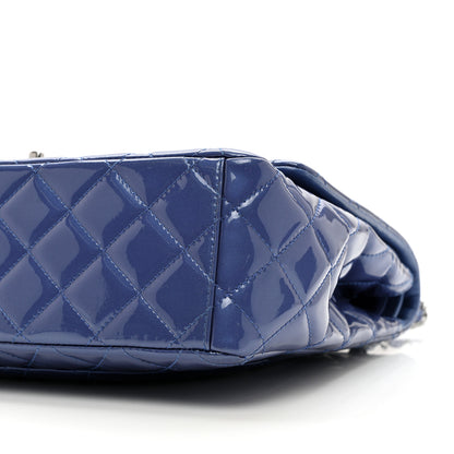 Chanel Patent Quilted Maxi Double Flap Blue 9 of 9