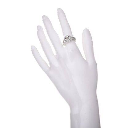 David Yurman Sterling Silver Diamond Prasiolite 7mm Petite Albion Ring 53 6 2 of 5