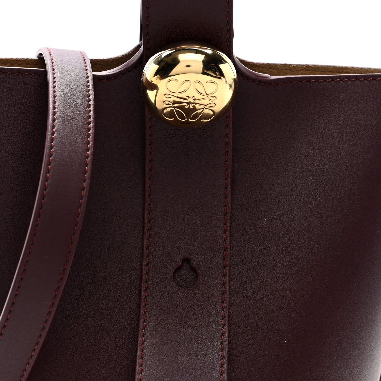 Loewe Calfskin Mini Pebble Bucket Bag Dark Burgundy 7 of 9