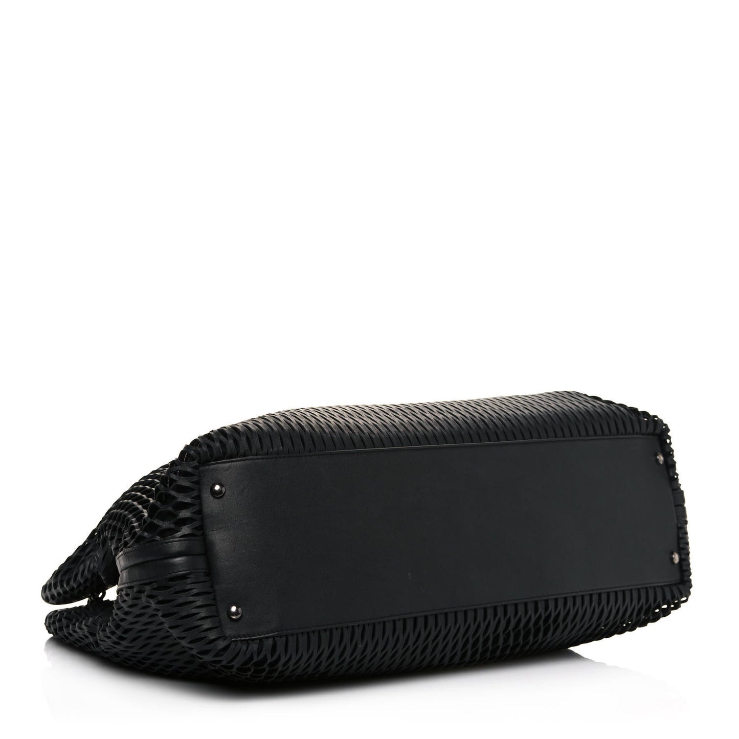Calfskin Laser Cut Perforated CC Tote Black