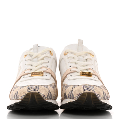 Louis Vuitton Calfskin Damier Azur Run Away Sneakers 38 White 2 of 14