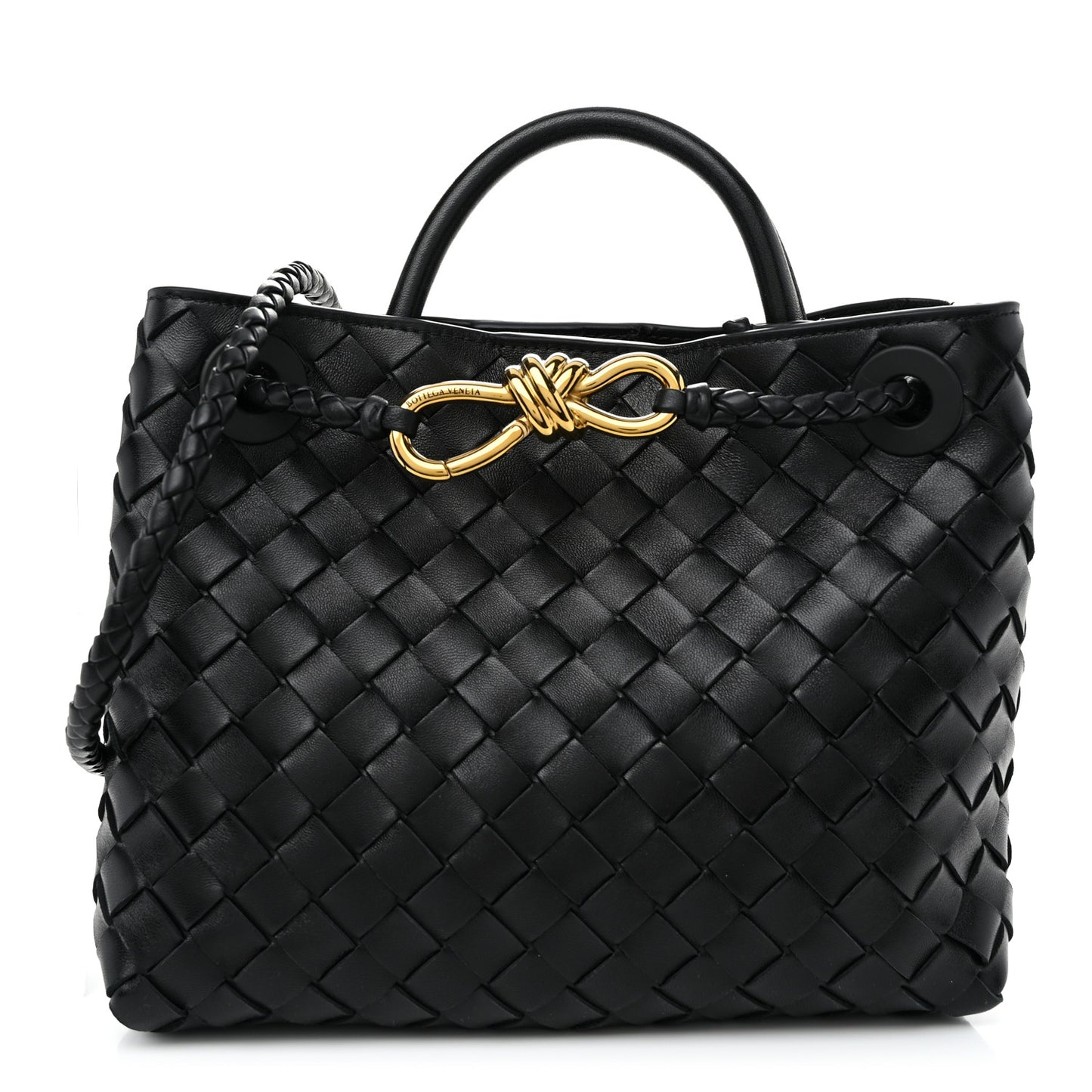 Nappa Intrecciato Small Andiamo Shoulder Bag Black