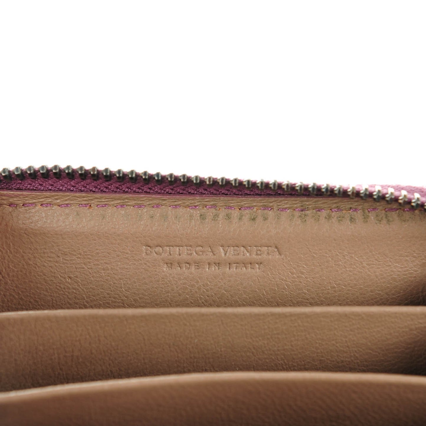 Nappa Intrecciato Zip Around Coin Purse Peony