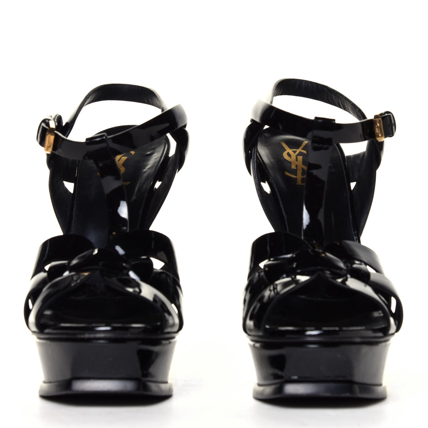 Saint Laurent Patent Tribute 105 Platform Sandals 38 Black 4 of 6