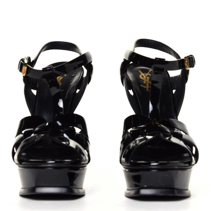 Saint Laurent Patent Tribute 105 Platform Sandals 38 Black 4 of 6
