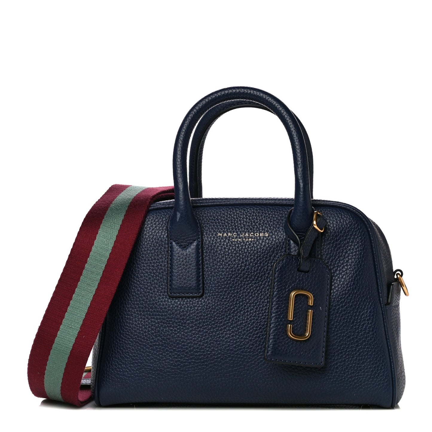 Pebbled Calfskin Gotham Bauletto Satchel Blue