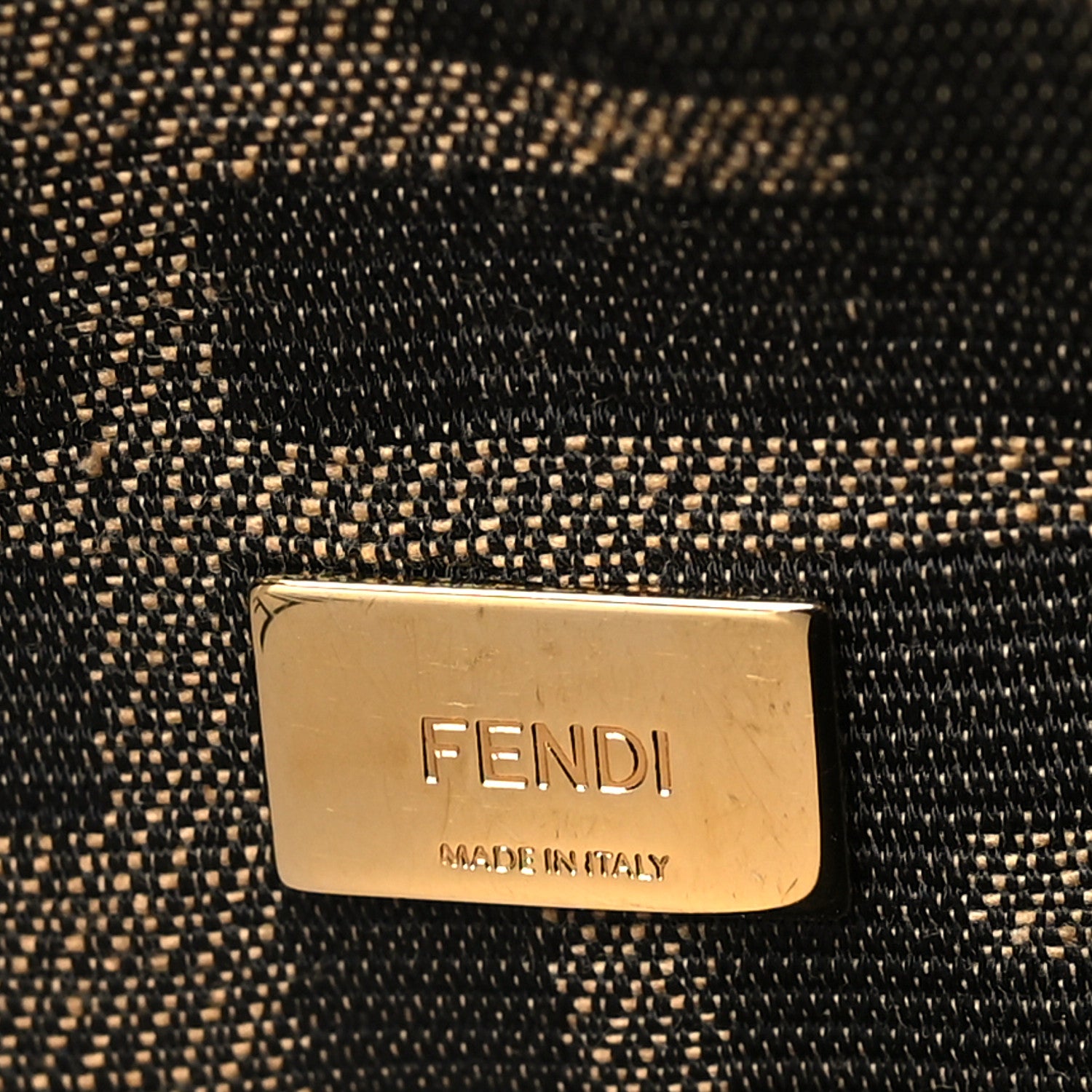 Fendi Fabric Jacquard FF 1974 Mini Baguette Tobacco Moro Black 6 of 11