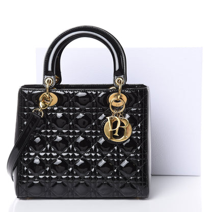 Christian Dior Patent Cannage Medium Lady Dior Black 16 of 16