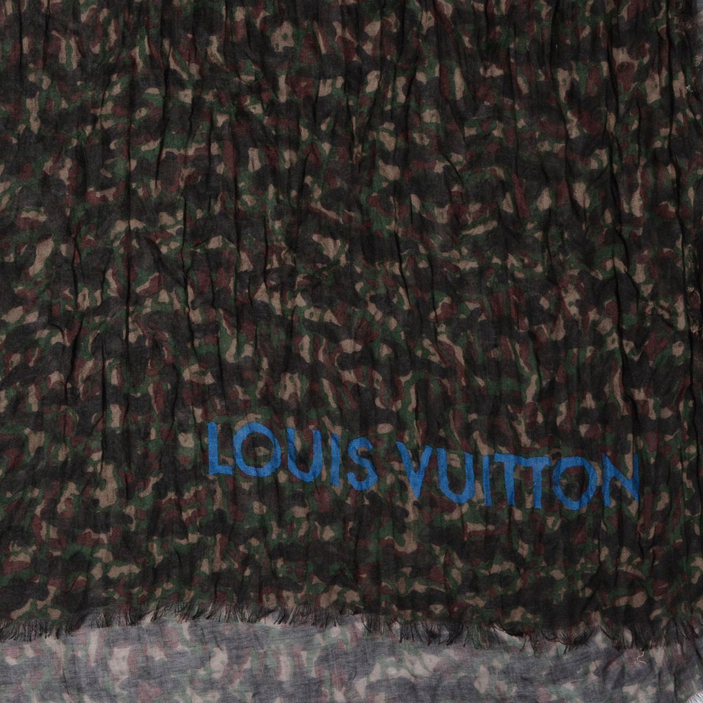 Cashmere Silk Lezard Stole Marron Vert