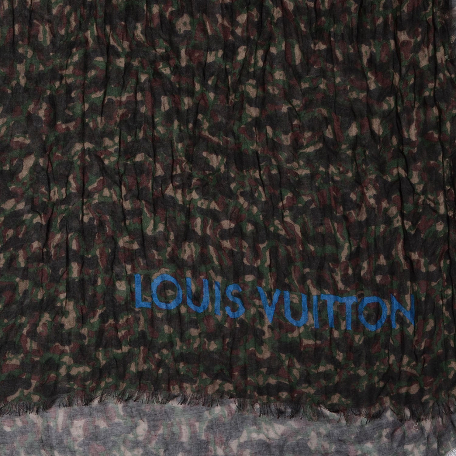 Louis Vuitton Cashmere Silk Lezard Stole Marron Vert 4 of 7