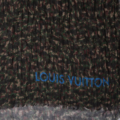Louis Vuitton Cashmere Silk Lezard Stole Marron Vert 4 of 7