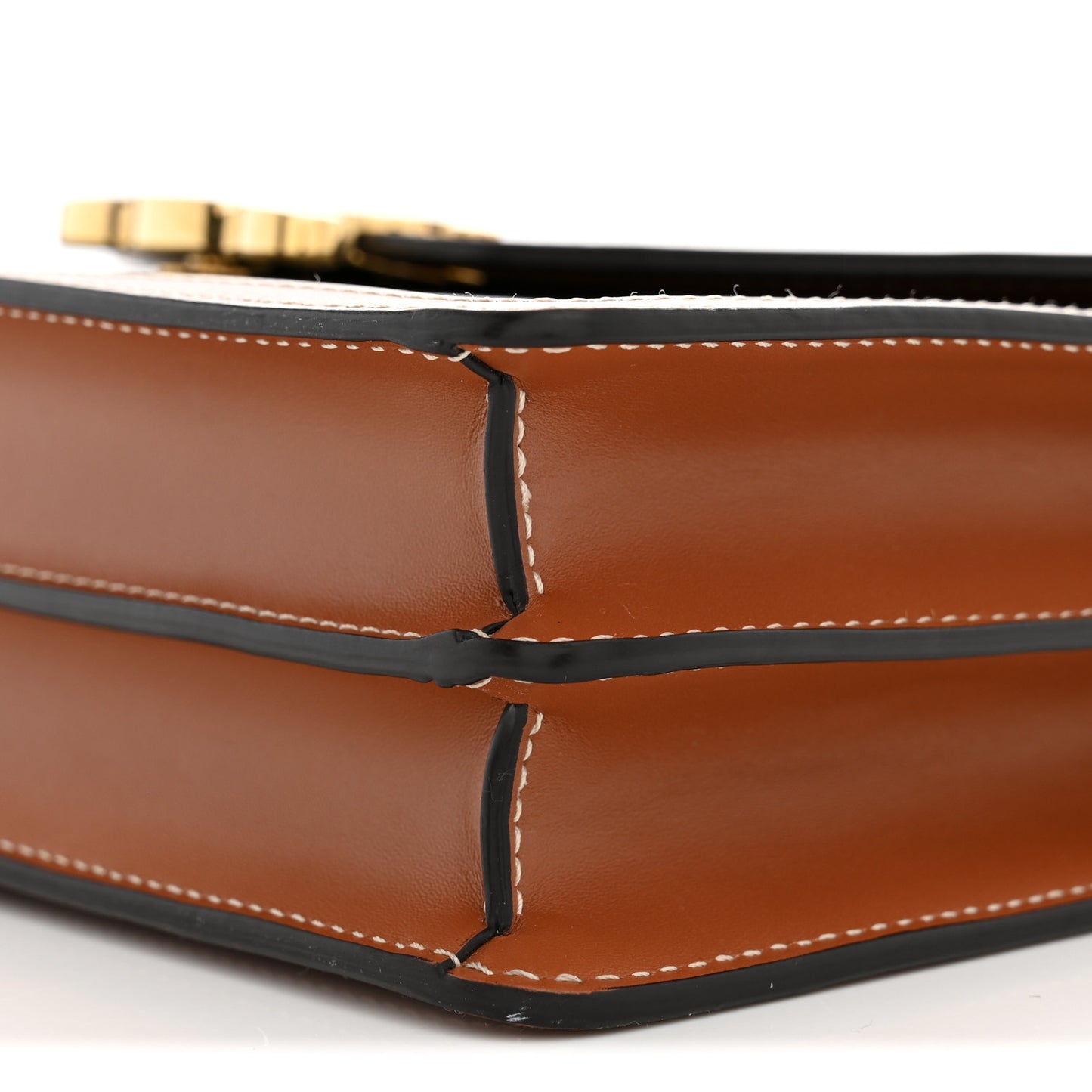 Triomphe Canvas Calfskin Enveloppe Bag Tan