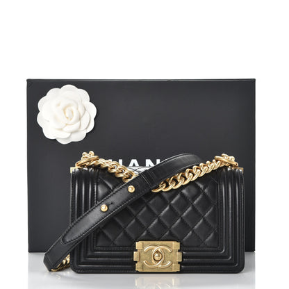 Chanel Lambskin Quilted Small Boy Flap Black 8 of 8