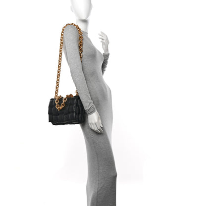 Bottega Veneta Lambskin Maxi Intreccio Padded Chain Cassette Crossbody Bag Black 2 of 11