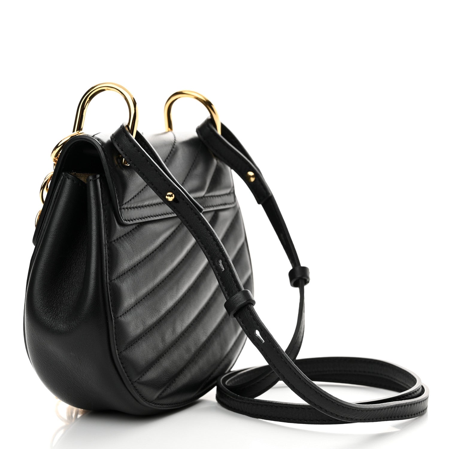 Chloe Calfskin Quilted Mini Drew Bijou Shoulder Bag Black 3 of 11