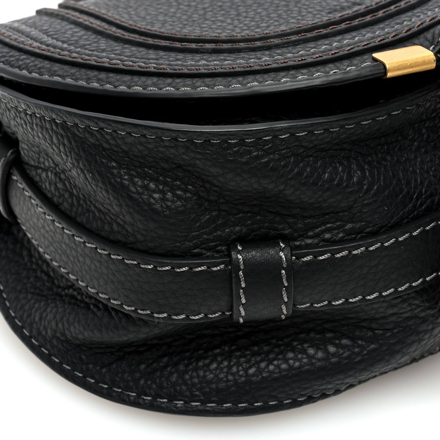Calfskin Mini Marcie Round Crossbody Bag Black