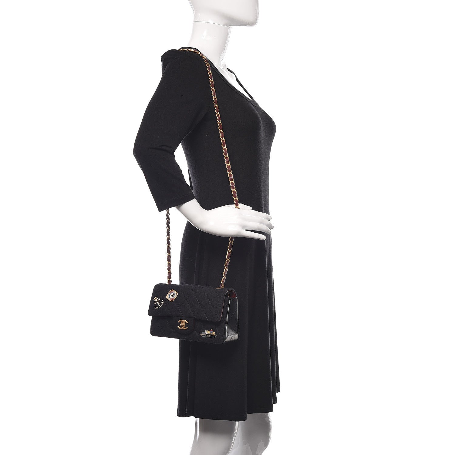 Chanel Felt Quilted Paris-Hamburg Charms Mini Rectangular Flap Black 2 of 12