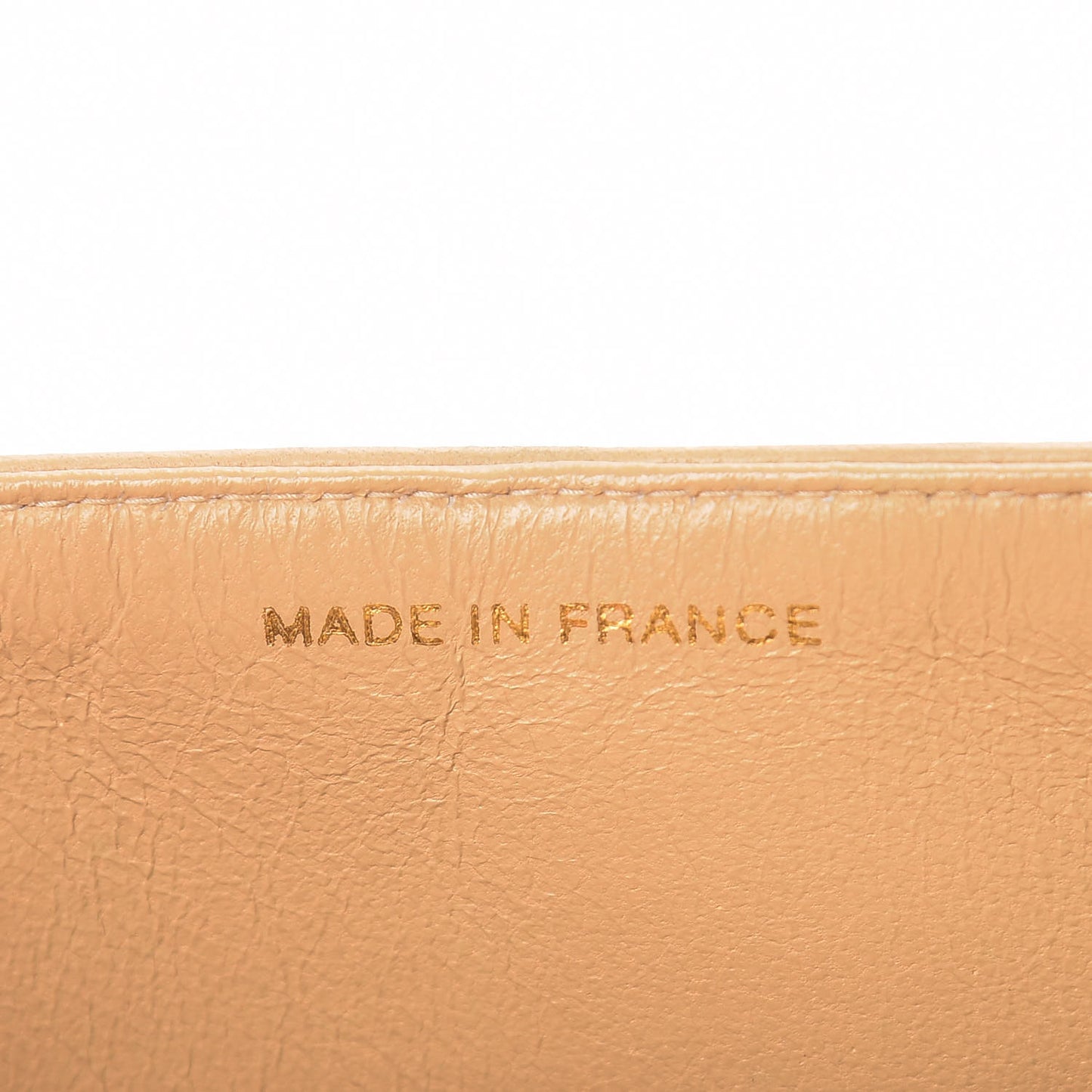 Lambskin Quilted Medium Double Flap Beige
