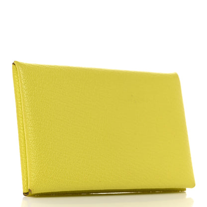 Hermes Chevre Mysore Calvi Card Case Lime 3 of 8