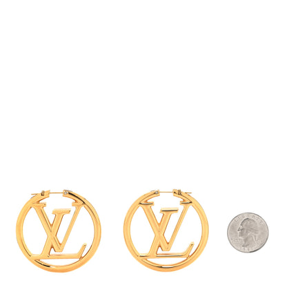 Louis Vuitton Metal Louise Hoop Earrings Gold 2 of 4
