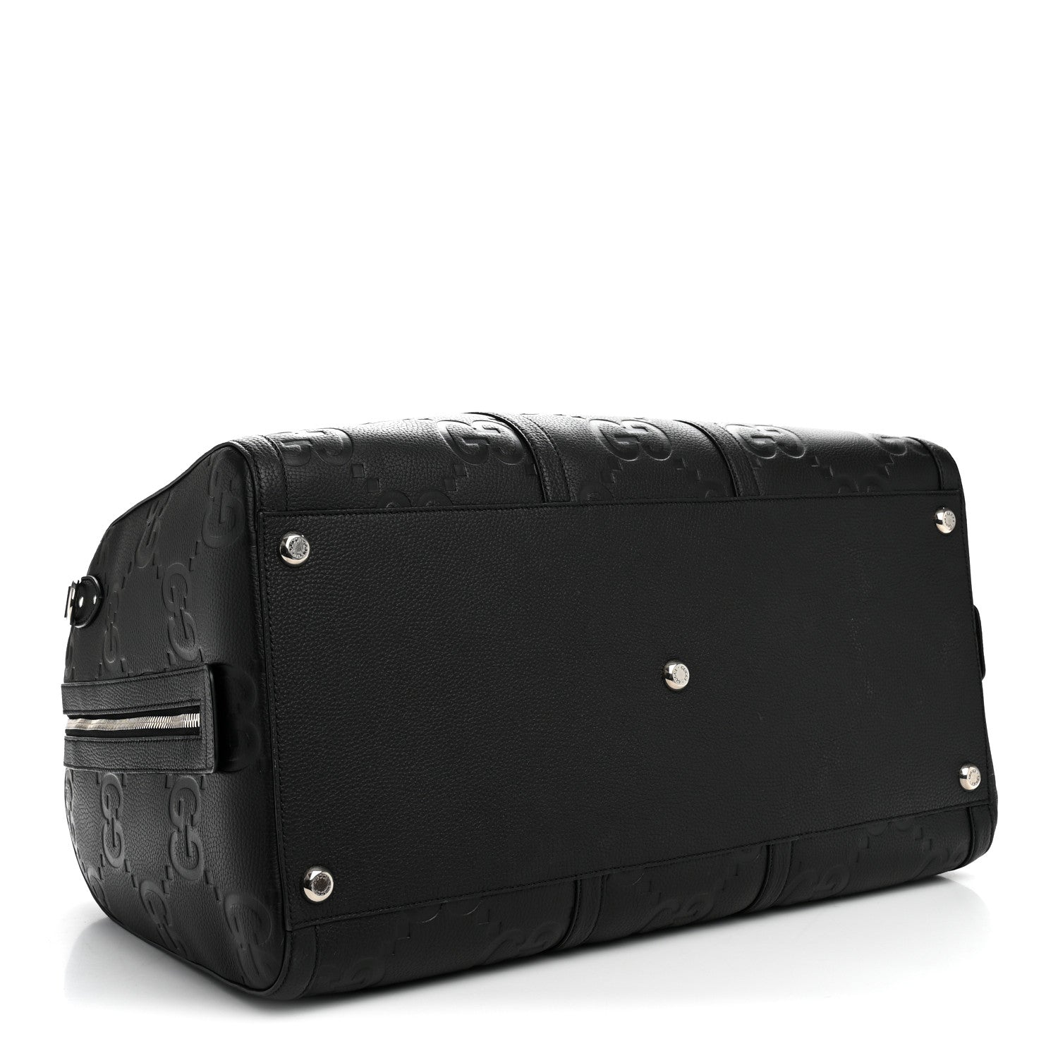 Gucci Piuma Calfskin Jumbo GG Embossed Large Duffle Bag Black 3 of 10