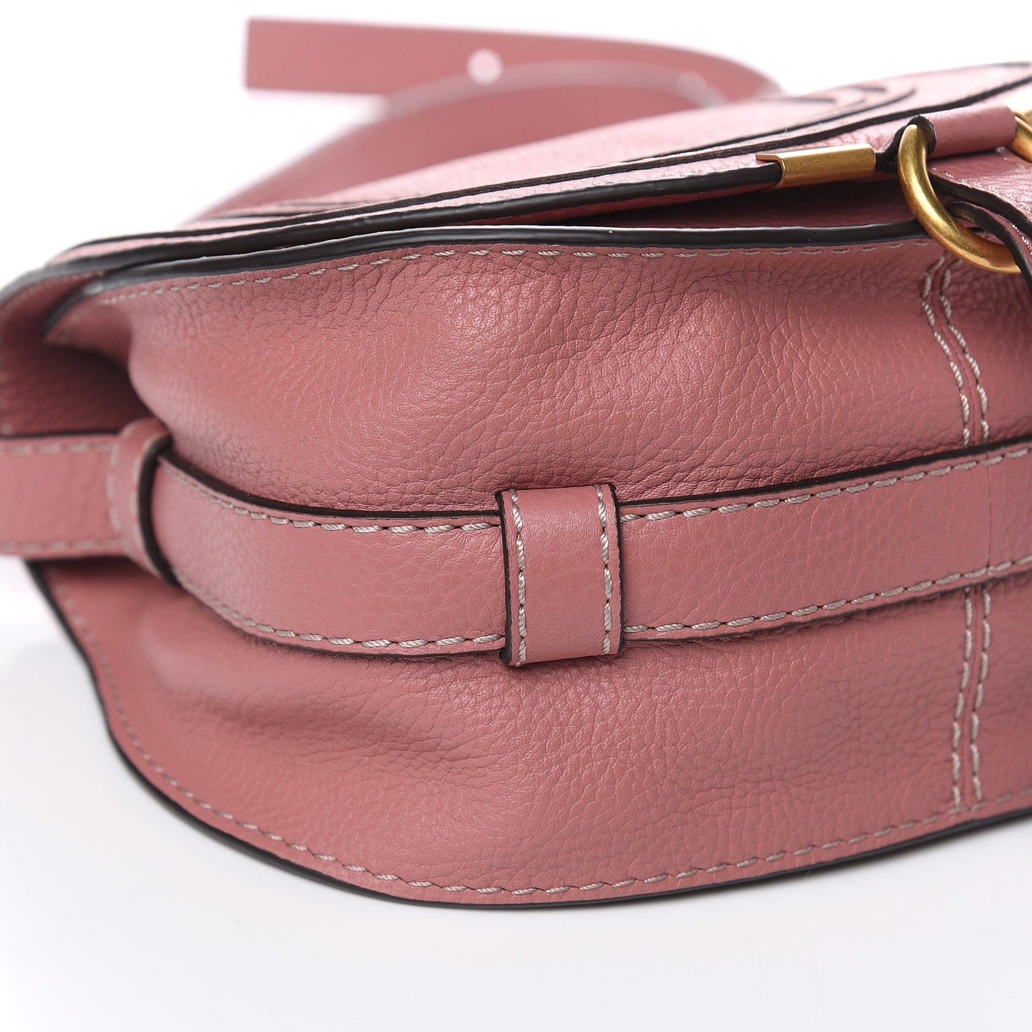 Calfskin Mini Marcie Round Crossbody Bag Rusty Pink