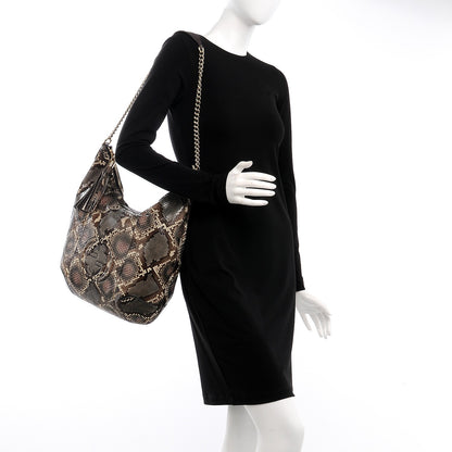 Gucci Python Medium Soho Chain Hobo Beige 2 of 7