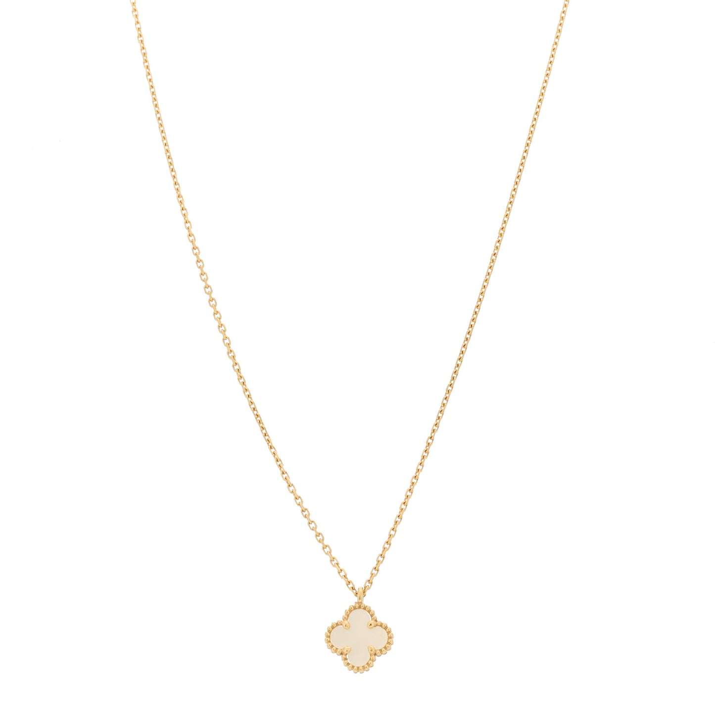 18K Yellow Gold Mother of Pearl Sweet Alhambra Pendant Necklace