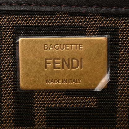 Fendi Shearling FF Midi Chain Baguette Ebano 6 of 11