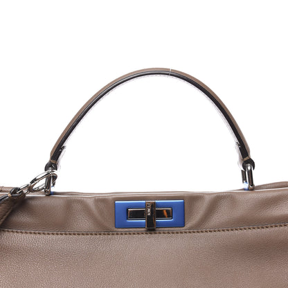 Fendi Vitello Dolce Shiny Nappa Large Peekaboo Iconic Satchel Brown 10 of 10
