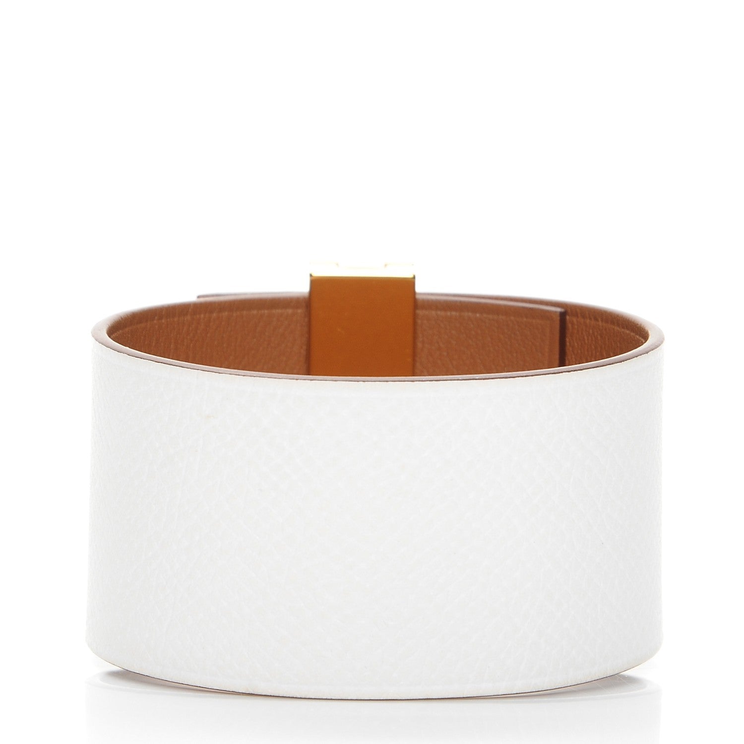 Hermes Epsom Swift Imprevisible Bracelet MM White Gold 4 of 6