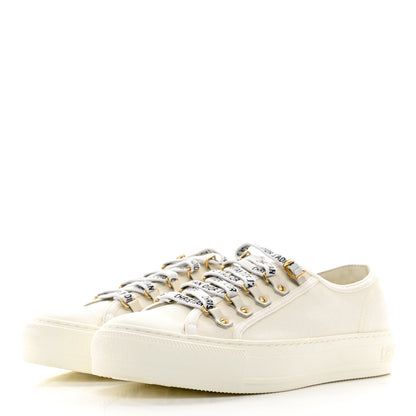 Christian Dior Canvas Dot Walk'N'Dior Low Top Sneakers 38.5 Milk 3 of 8