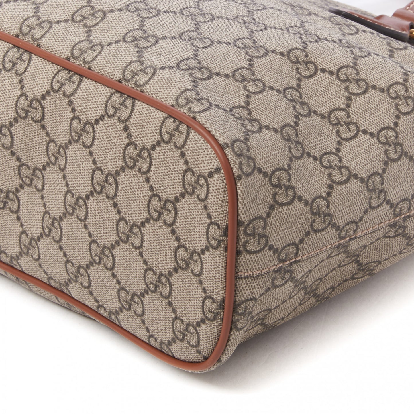 Soft GG Supreme Monogram Small Crossbody Tote Beige Cuir