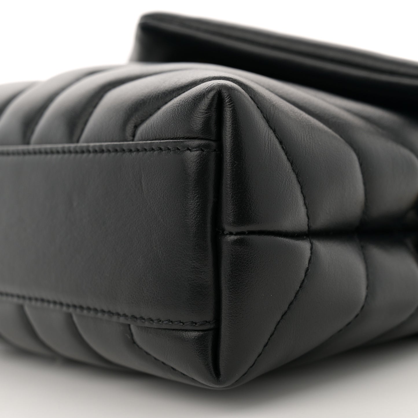 Calfskin Y Quilted Monogram Toy Loulou Crossbody Bag Black