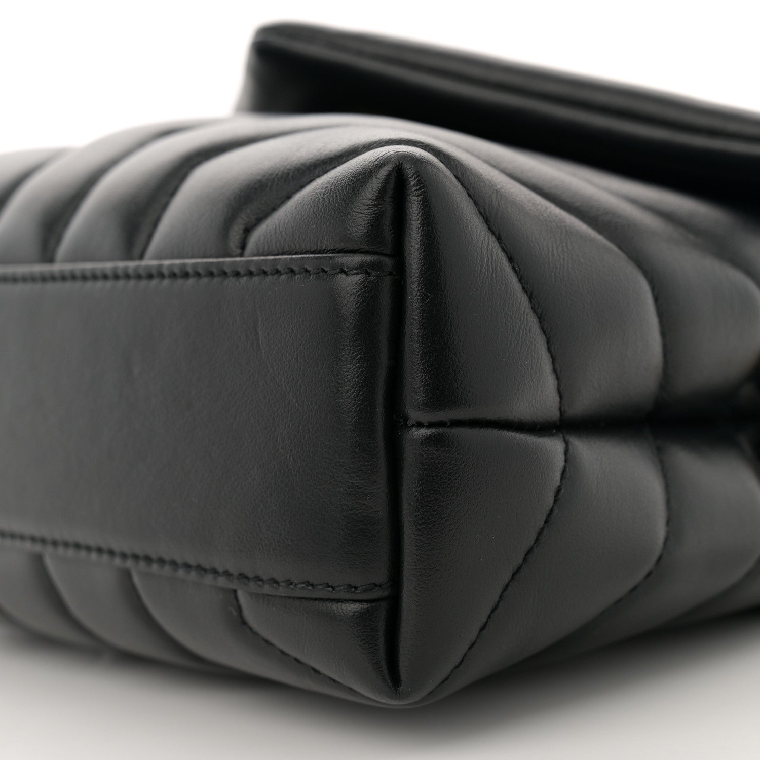 Saint Laurent Calfskin Y Quilted Monogram Toy Loulou Crossbody Bag Black 10 of 10