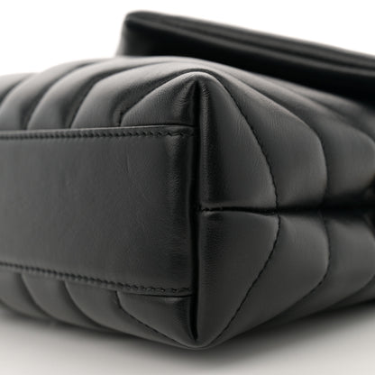 Saint Laurent Calfskin Y Quilted Monogram Toy Loulou Crossbody Bag Black 10 of 10