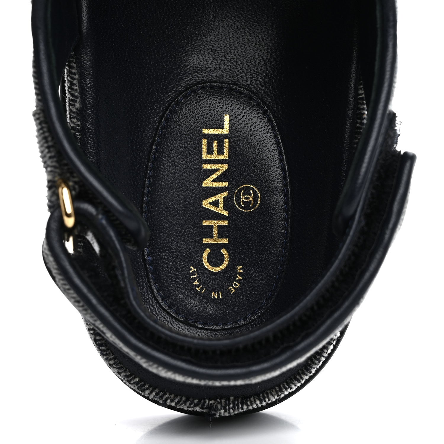 Chanel Velvet Velcro Dad Sandals 38.5 Grey 7 of 10