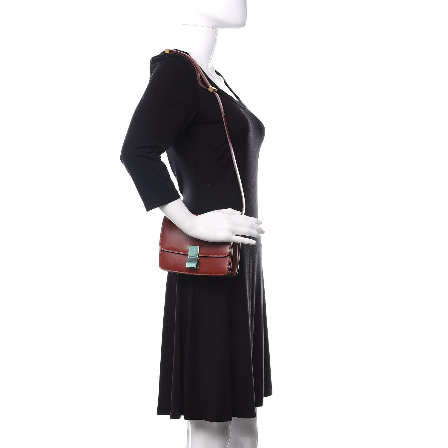 Celine Box Calfskin Small Classic Box Flap Bag Red 2 of 10